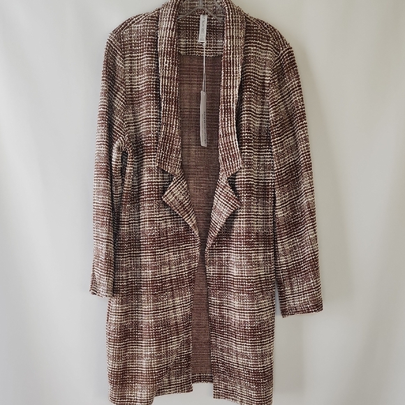 Dear Scarlett Jackets & Blazers - Mocha & Ivory Brown Brixton Textured Midi Blazer